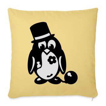 bachelor penguin - Sofa pillowcase 17,3'' x 17,3'' (45 x 45 cm) - washed yellow - Front