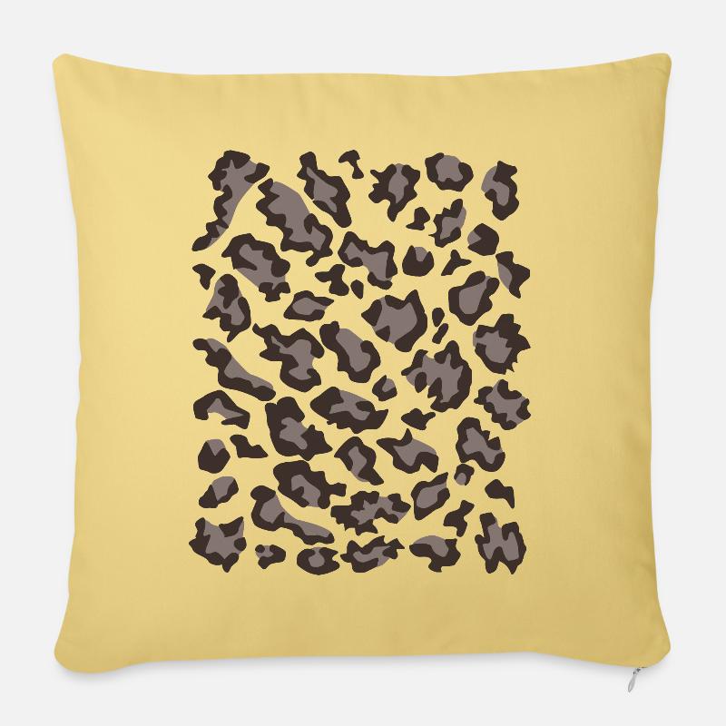 Schneeleopard Muster dunkel - Sofakissenbezug 45 x 45 cm - Hellgelb
