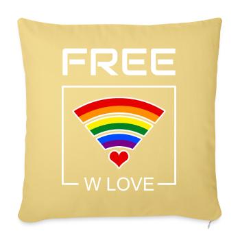 Connexion Cœur Arc-en-ciel - Housse de coussin décorative 45 x 45 cm - jaune délavé - Devant