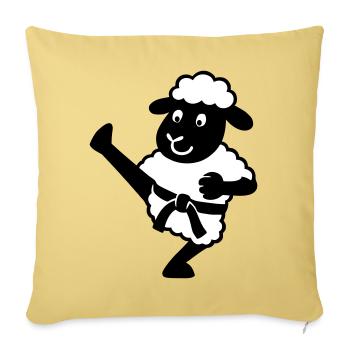 Karate Sheep - Sofa pillowcase 17,3'' x 17,3'' (45 x 45 cm) - washed yellow - Front