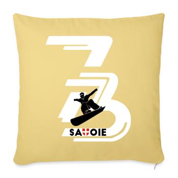 73 Savoie - Housse de coussin décorative 45 x 45 cm - jaune délavé - Devant
