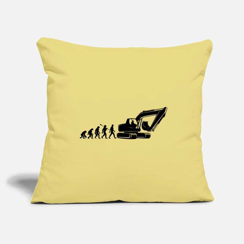 Evolution - driving an excavator - construction site, construction worker Sofa pillowcase 17,3'' x 17,3'' (45 x 45 cm)