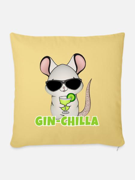 Gin- Chinchilla Gin - Sofakissenbezug 45 x 45 cm - Hellgelb
