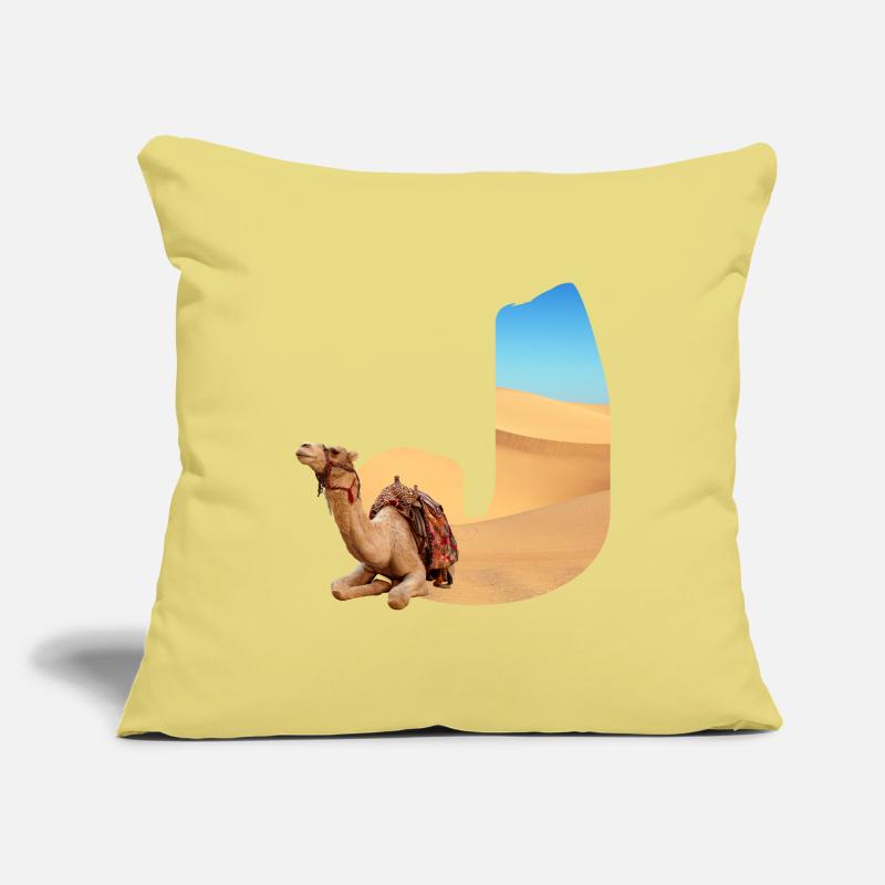désert avec kamel j Housse de coussin décorative 45 x 45 cm