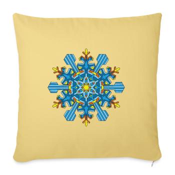 Snowflakes Mandala - Sofa pillowcase 17,3'' x 17,3'' (45 x 45 cm) - washed yellow - Front