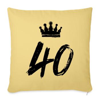 40 Zahl Krone - Sofakissenbezug 45 x 45 cm - Hellgelb - Vorne