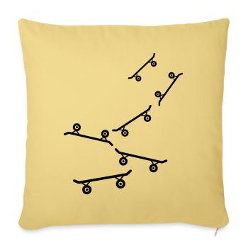 Skateboard Skaters - Housse de coussin décorative 45 x 45 cm - jaune délavé - Devant