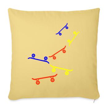 Skateboard Skaters - Housse de coussin décorative 45 x 45 cm - jaune délavé - Devant