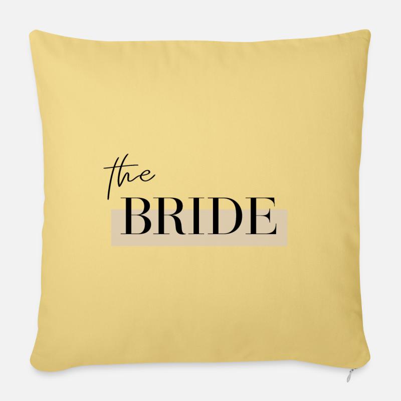 The Bride - The Bride Boho Wedding JGA Party - Sofa pillowcase 17,3'' x 17,3'' (45 x 45 cm) - washed yellow