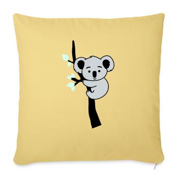 Koala Ours Bande Dessinée Arbre - Housse de coussin décorative 45 x 45 cm - jaune délavé - Devant