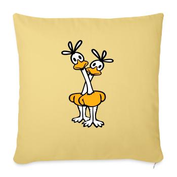 2 Road Runner Couple Cuckoo Bird Long Neck - Sofa pillowcase 17,3'' x 17,3'' (45 x 45 cm) - washed yellow - Front