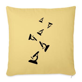 Icône de microscope - Housse de coussin décorative 45 x 45 cm - jaune délavé - Devant