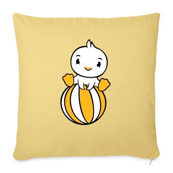 Canard assis sur le ballon Circus Vacances Beach Ball Fun - Housse de coussin décorative 45 x 45 cm - jaune délavé - Devant
