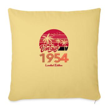 Vintage Year 1954 Limited Edition Red - Sofa pillowcase 17,3'' x 17,3'' (45 x 45 cm) - washed yellow - Front