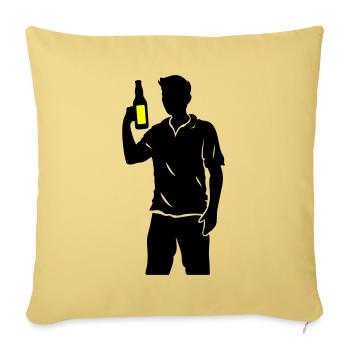 Drinking Team Bottle - Sofa pillowcase 17,3'' x 17,3'' (45 x 45 cm) - washed yellow - Front