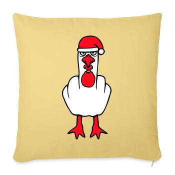 Mouette Doigt d’Honneur Baise Vous Noël En Colère - Housse de coussin décorative 45 x 45 cm - jaune délavé - Devant