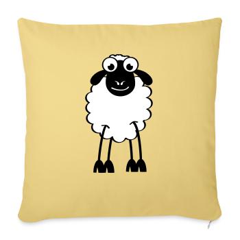 Sheep, white or black sheep. Dreaming or sleeping - Sofa pillowcase 17,3'' x 17,3'' (45 x 45 cm) - washed yellow - Front
