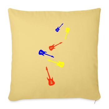 Symbole d’instrument de guitare - Housse de coussin décorative 45 x 45 cm - jaune délavé - Devant