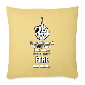 Middle finger (I am myself) - Sofa pillowcase 17,3'' x 17,3'' (45 x 45 cm) - washed yellow - Front