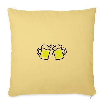 Bier Anstossen Prost - Sofakissenbezug 45 x 45 cm - Hellgelb - Vorne