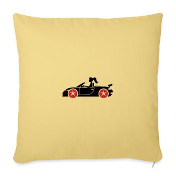 Woman Car Convertible - Sofa pillowcase 17,3'' x 17,3'' (45 x 45 cm) - washed yellow - Front