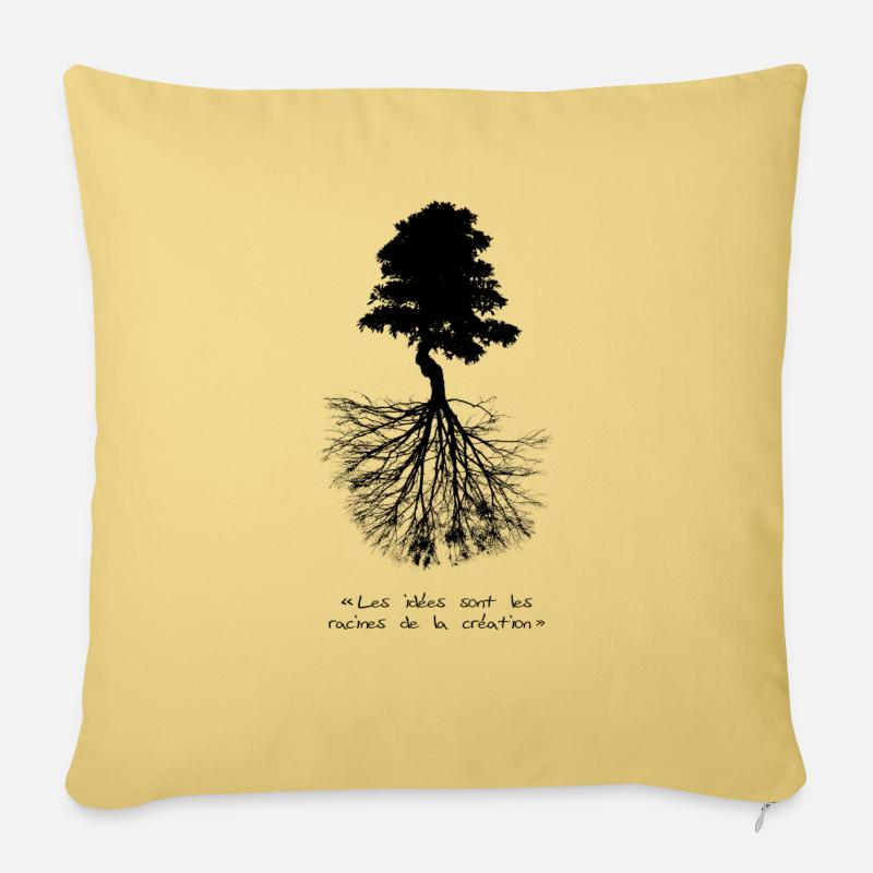 Racines - Housse de coussin décorative 45 x 45 cm - jaune délavé