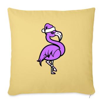 Flamingo Comique Noël - Housse de coussin décorative 45 x 45 cm - jaune délavé - Devant