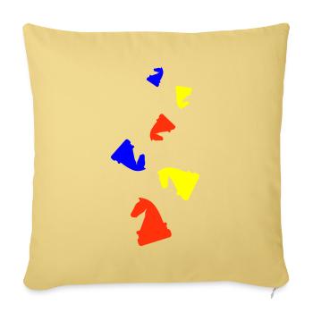 Horse chess piece - Sofa pillowcase 17,3'' x 17,3'' (45 x 45 cm) - washed yellow - Front