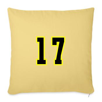 17 Number Leotard - Sofa pillowcase 17,3'' x 17,3'' (45 x 45 cm) - washed yellow - Front