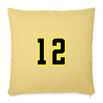12 Number Leotard - Sofa pillowcase 17,3'' x 17,3'' (45 x 45 cm) - washed yellow - Front