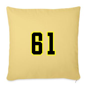61 Number Leotard - Sofa pillowcase 17,3'' x 17,3'' (45 x 45 cm) - washed yellow - Front