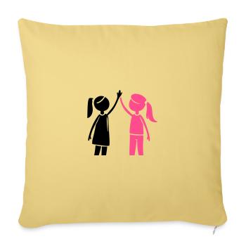Friendship Girl Best Friend - Sofa pillowcase 17,3'' x 17,3'' (45 x 45 cm) - washed yellow - Front