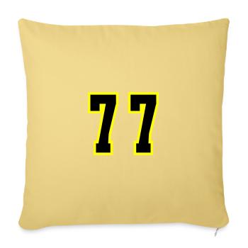 77 Number Jersey - Sofa pillowcase 17,3'' x 17,3'' (45 x 45 cm) - washed yellow - Front