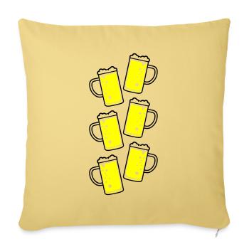 Chope de bière symbole de bière - Housse de coussin décorative 45 x 45 cm - jaune délavé - Devant