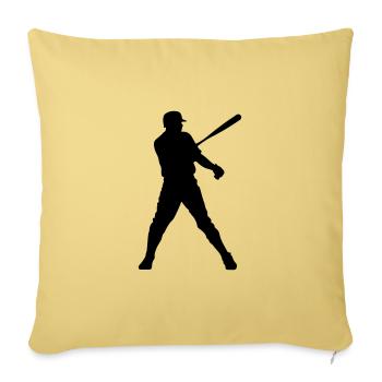 Baseball Homme Silhouette - Housse de coussin décorative 45 x 45 cm - jaune délavé - Devant