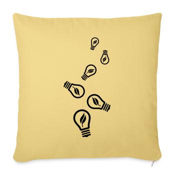 Light bulb icon - Sofa pillowcase 17,3'' x 17,3'' (45 x 45 cm) - washed yellow - Front