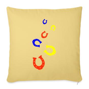 Équitation Horseshoe Happiness - Housse de coussin décorative 45 x 45 cm - jaune délavé - Devant