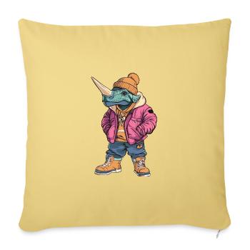 Dinosaurier triceratops Lustig Winter - Sofakissenbezug 45 x 45 cm - Hellgelb - Vorne