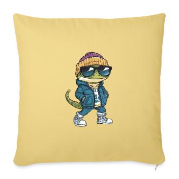 Lizard Cool Comic - Sofa pillowcase 17,3'' x 17,3'' (45 x 45 cm) - washed yellow - Front