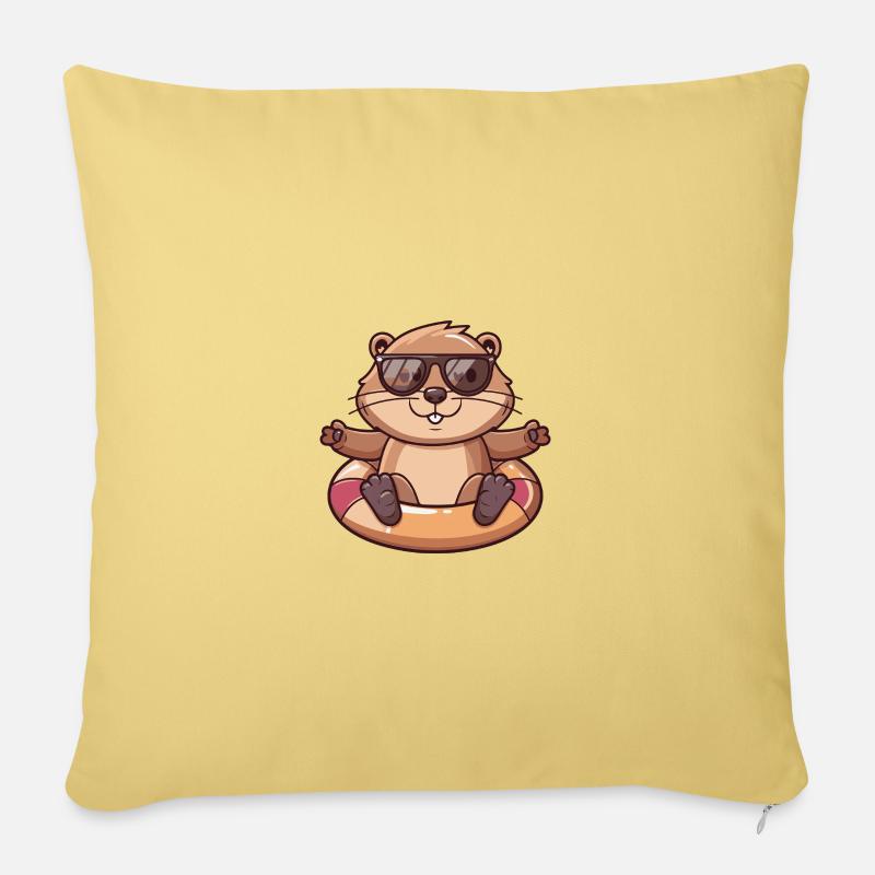 Biber Comic Cool - Sofakissenbezug 45 x 45 cm - Hellgelb