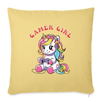 Gamer Girl - Sofakissenbezug 45 x 45 cm - Hellgelb - Vorne