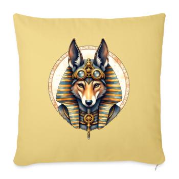 Egyptian Husky Steampunk Style - Sofa pillowcase 17,3'' x 17,3'' (45 x 45 cm) - washed yellow - Front