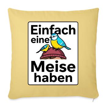 Habe eine Meise Ornithologe - Sofakissenbezug 45 x 45 cm - Hellgelb - Vorne
