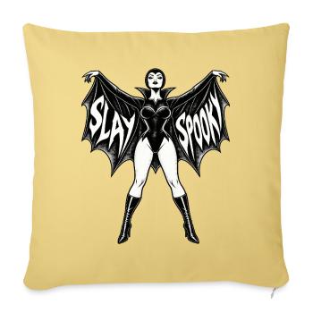SLAY SPOOKY - Sofakissenbezug 45 x 45 cm - Hellgelb - Vorne