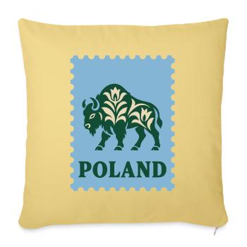 Poland Bison Vintage-Briefmarke - Sofakissenbezug 45 x 45 cm - Hellgelb - Vorne