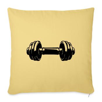 Dumbbell Gym Symbol Workout - Housse de coussin décorative 45 x 45 cm - jaune délavé - Devant