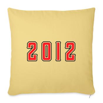 Anniversaire 2012 - Housse de coussin décorative 45 x 45 cm - jaune délavé - Devant