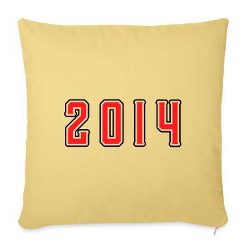2014 year birthday - Sofa pillowcase 17,3'' x 17,3'' (45 x 45 cm) - washed yellow - Front