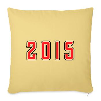 2015 year birthday - Sofa pillowcase 17,3'' x 17,3'' (45 x 45 cm) - washed yellow - Front