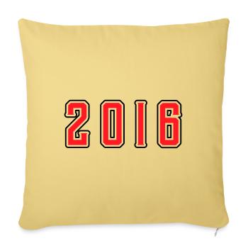 2016 year birthday - Sofa pillowcase 17,3'' x 17,3'' (45 x 45 cm) - washed yellow - Front